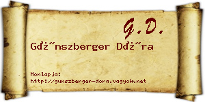Günszberger Dóra névjegykártya